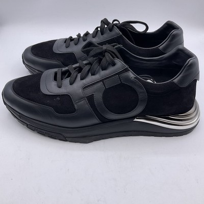 Salvatore Ferragamo Brooklyn 717045 Nero Buc Suede Calf Men's Size