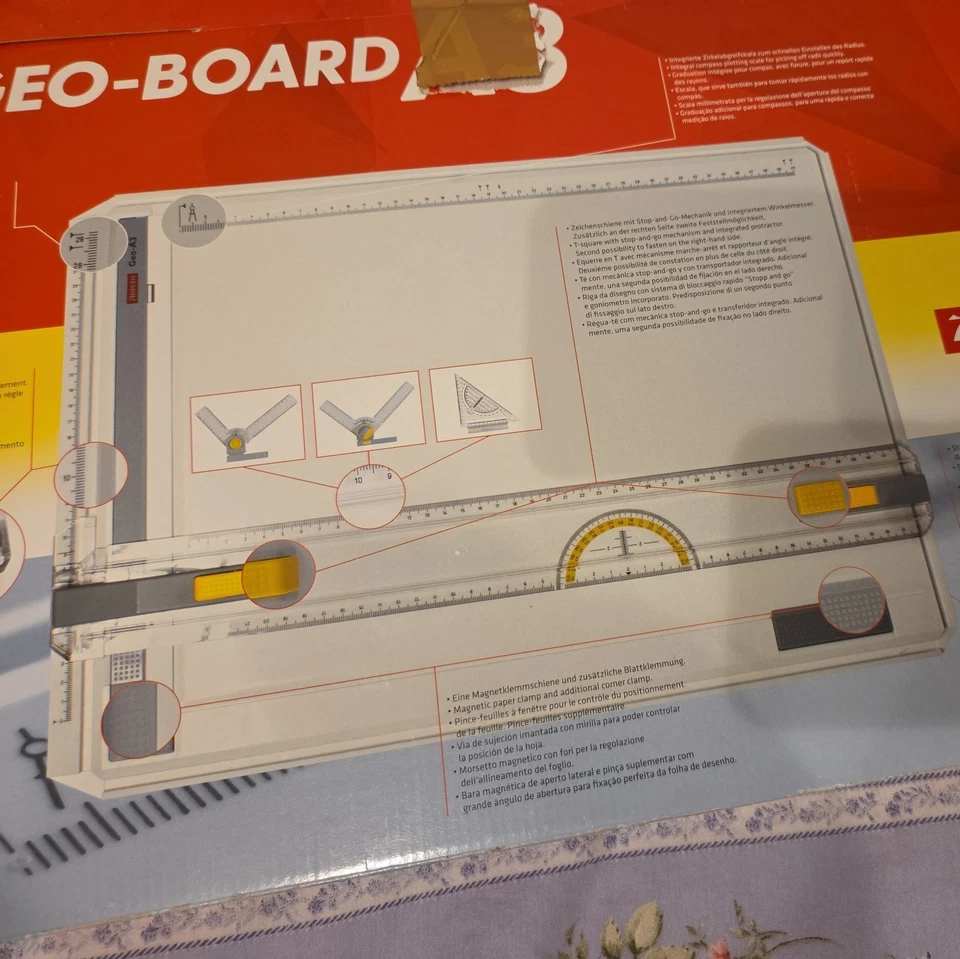 Zeichenbrett, Zeichenplatte A3 mit Schnellzeichendreieck, Aristo Geo AR703 - Bild 2 von 2
