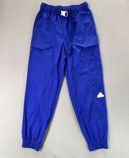 Adidas Tracksuit Bottoms Mens Small Royal Blue Ripstop Belted Cargo Joggers