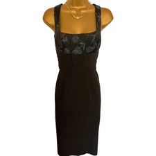 Nanette Womens Grey & Blue High Waisted Sleeveless Pencil Dress  UK 10 RRP £272