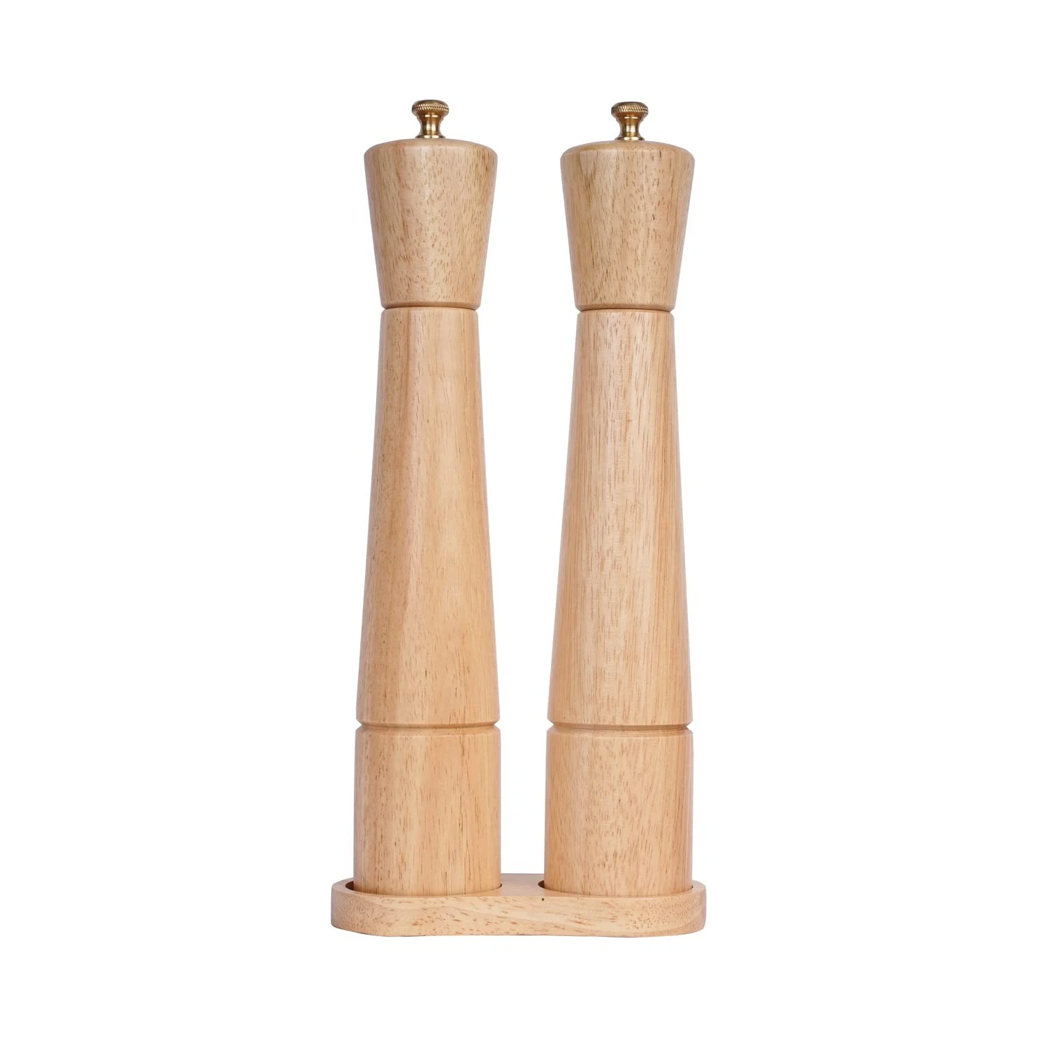 Salt and Pepper Mill Set with Tray, Adjustable Ceramic Grinder Salt Mill, Sta...