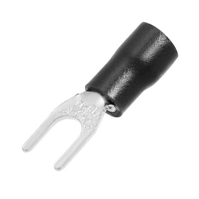 125Pcs SV2-4S Insulated Fork Spade Wire Crimp Terminal 16-14AWG Black  *cc