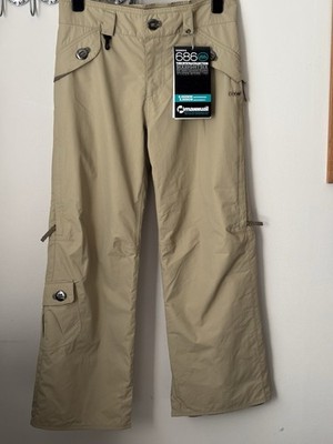686 Manual Tonic isolierte Damen-Snowboard-Skihose neu mit Etikett mittelkhaki Hose