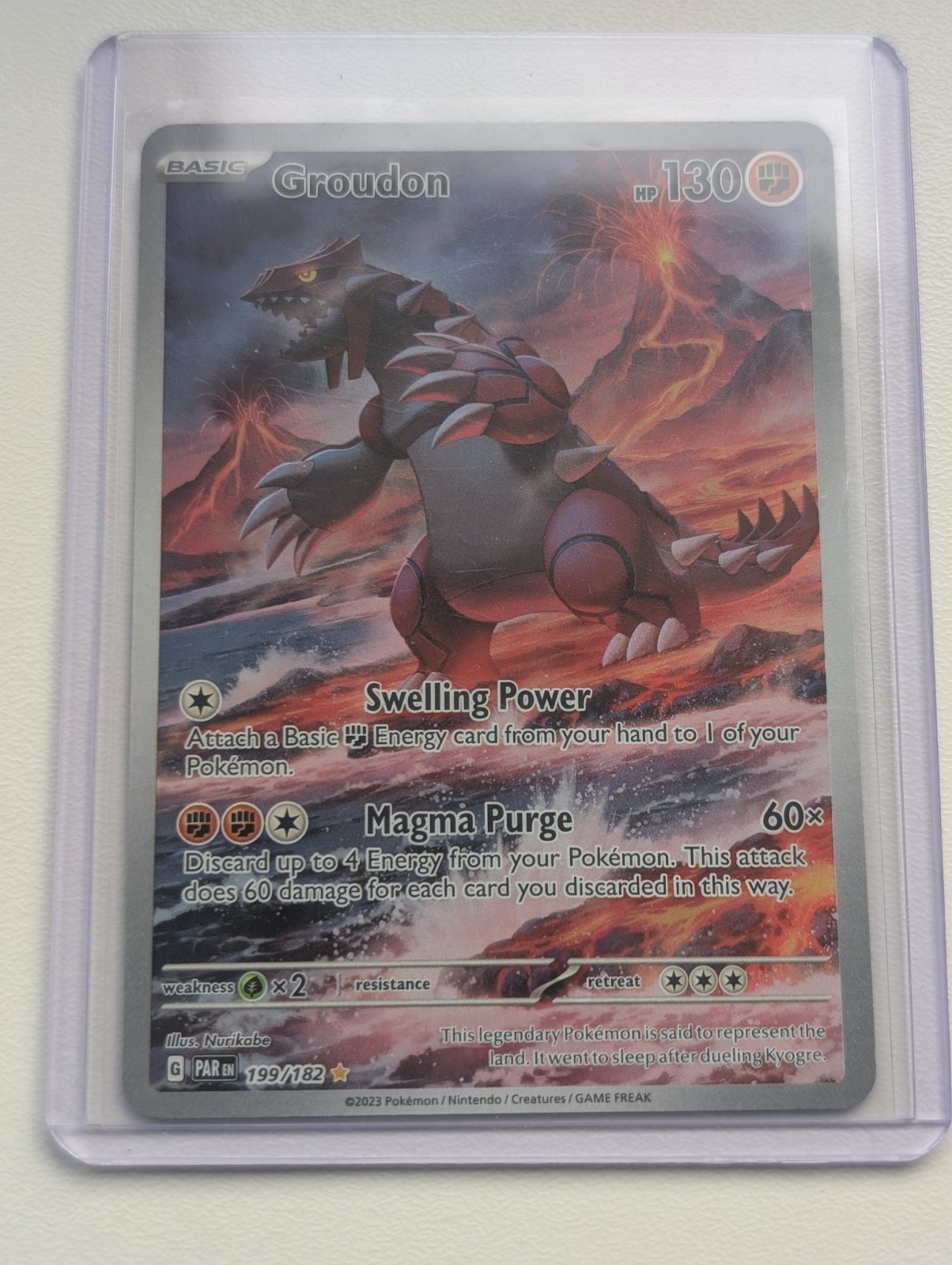 Pokémon TCG Groudon 199/182 Illustration Rare IR Paradox Rift Holo NM/Mint
