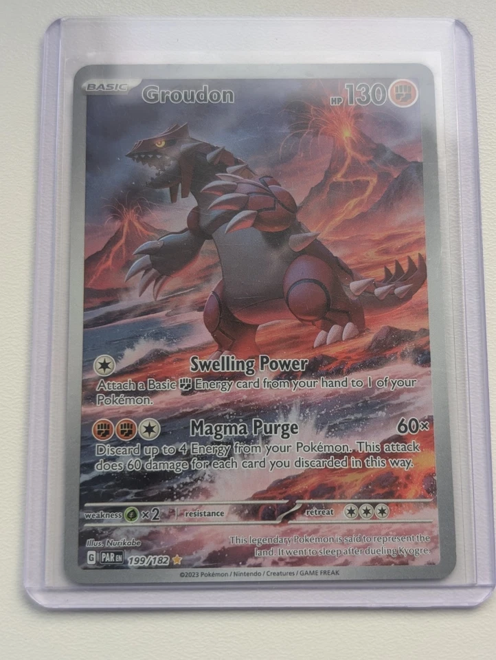 Pokémon TCG Groudon 199/182 Illustration Rare IR Paradox Rift Holo NM/Mint