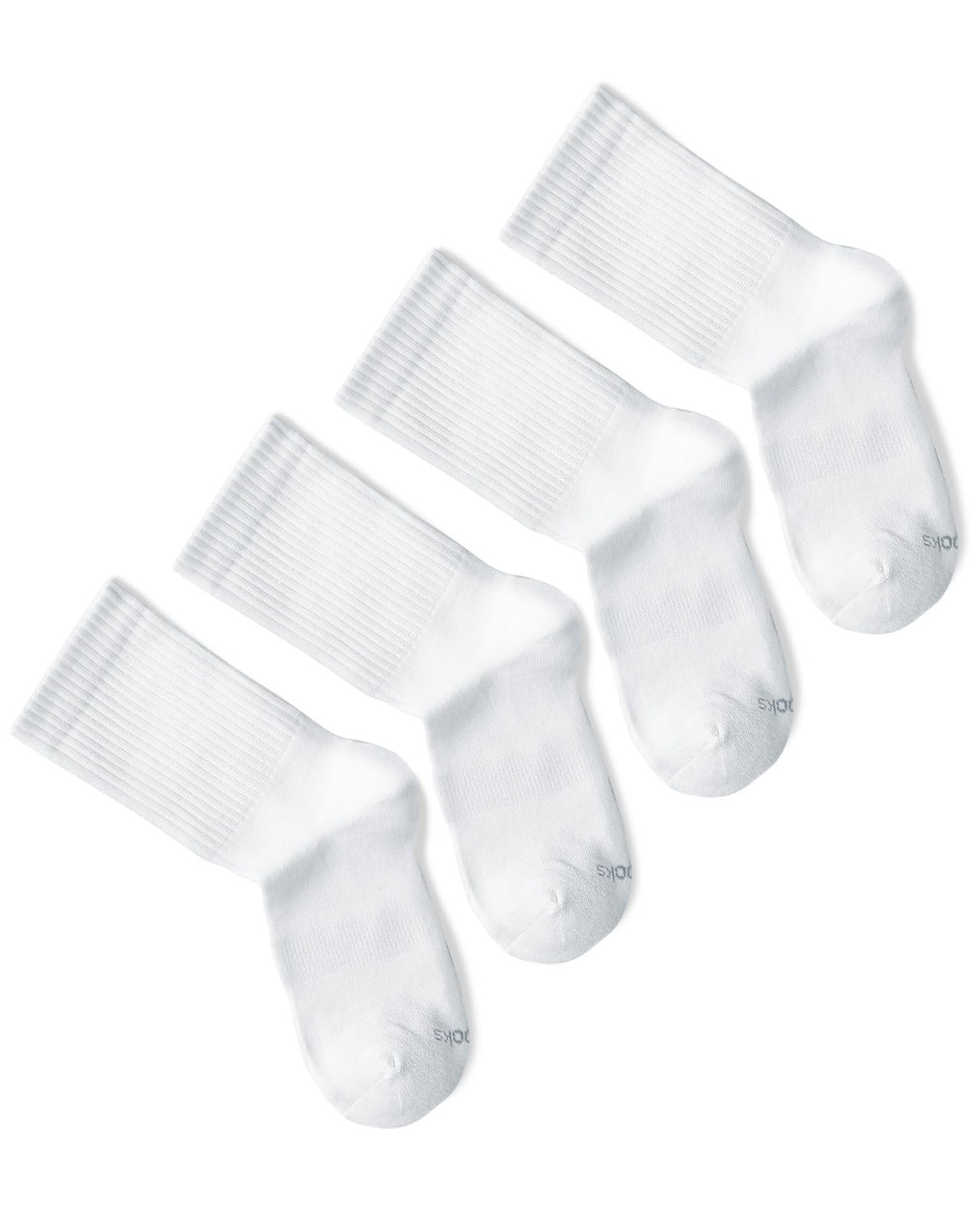 Chaussette sport bambou enfant lot de 4 paires blanc et gris