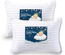 Toddler Pillow White, 2 Pack , 13x18 Pillows for Sleeping, Soft and Breathable