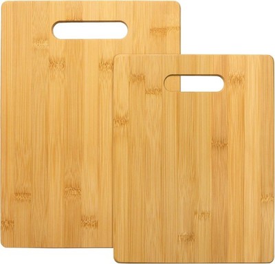 2-Pcs Cutting Board Set; 2 Assorted Sizes of Bamboo Wood Cutting Boards 