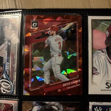 Bryce Harper 2021 Optic Red Cracked Ice 3/7 Phillies