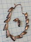 Copper Necklace Earrings Vintage Set Art Deco Clip On Jewelry 18 Chain