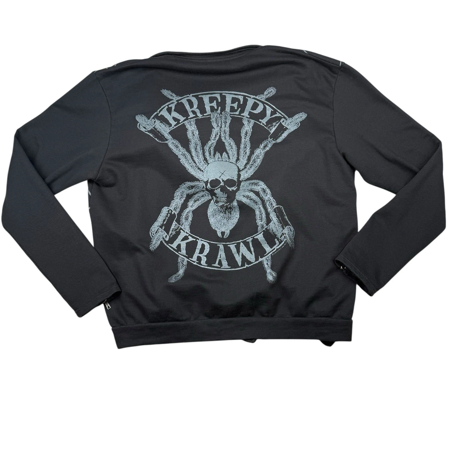 Kreepsville 666 Spider Web Skull Zip XL Gothic Horror Black Jacket Emo Halloween image 2