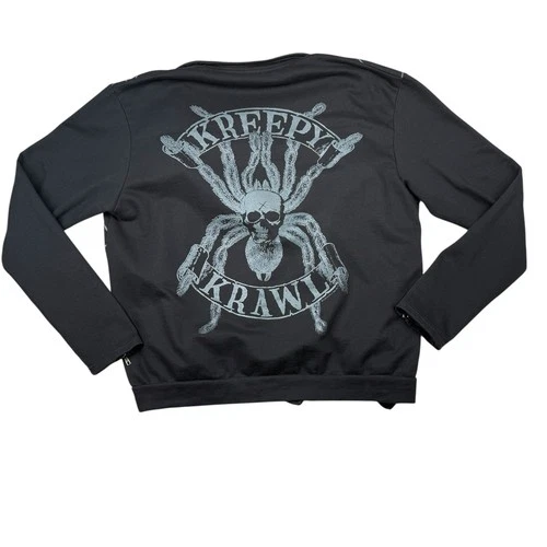 Kreepsville 666 Spider Web Skull Zip XL Gothic Horror Black Jacket Emo Halloween image 2