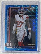 2025 Topps Chrome Blue Wave Refractor /150 Tyler Nubin New York Giants #231