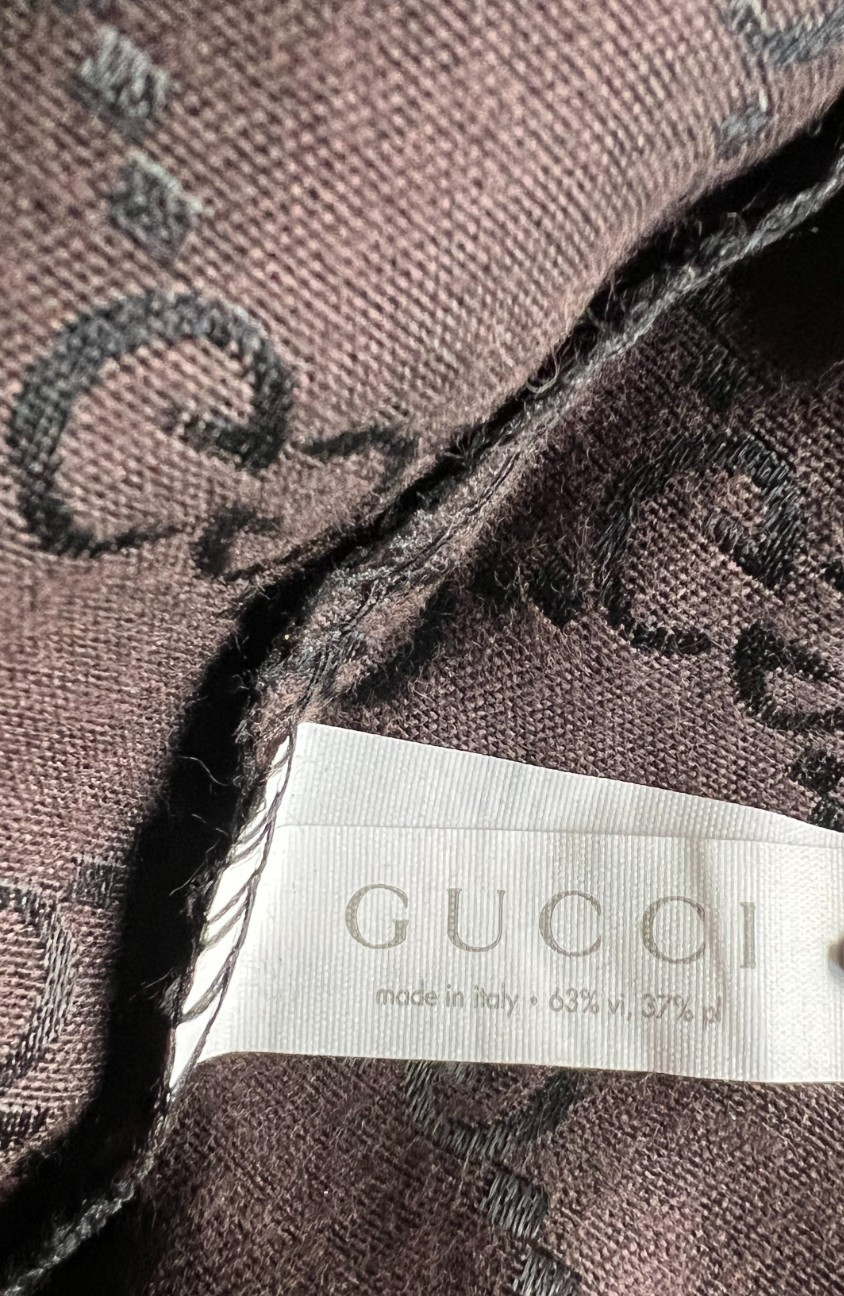 Auth GUCCI Drawstring Brown Satin MONOGRAM Purse … - image 4