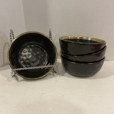 Set of 4 Stone&Lain Porcelain Florian Modern Coupe/Soup/Cereal Bowls Textured