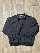 90s Nike Windbreaker Jacket Full Zip Green Black Big Swoosh Size XL