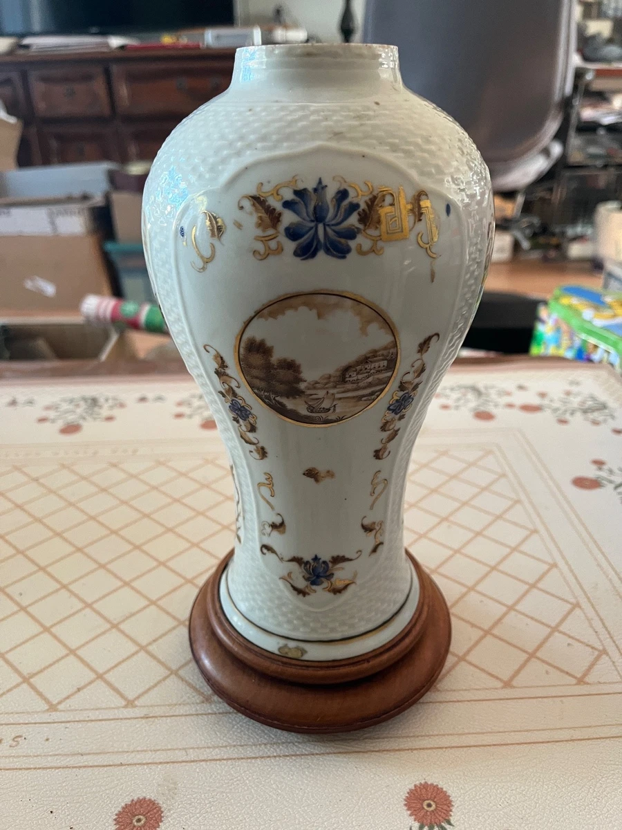 清朝 中国古玩 青花 染付 大花瓶 大清康煕年製 骨董品 【流】