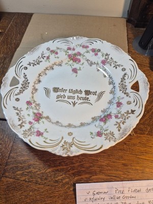 Vintage Plate  Give Us This Day Our Daily Bread  Floral Bavaria Germany
