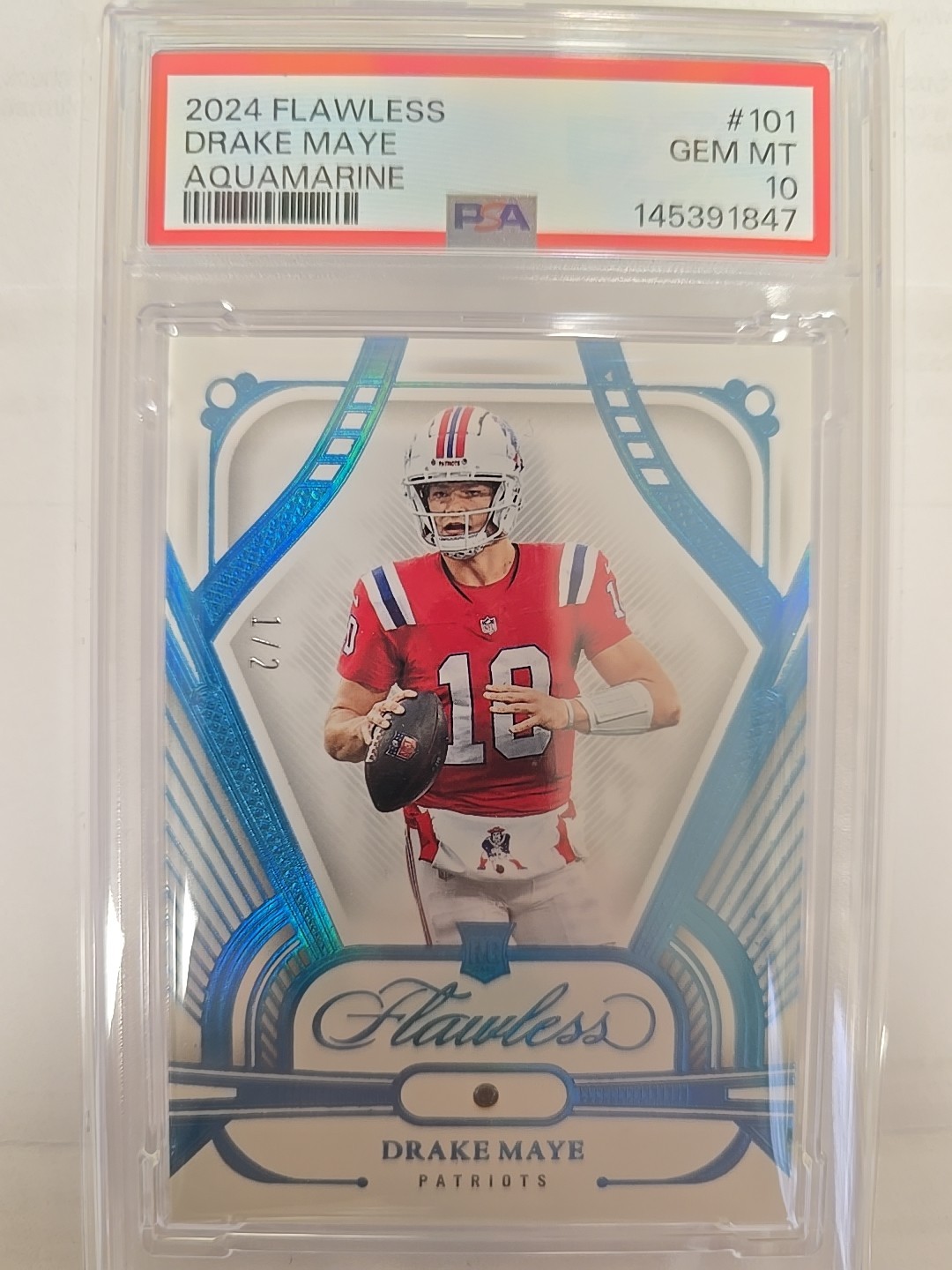 Drake Maye Panini Flawless #101 Aquamarine