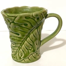 Home Studio MONTEREY Collection Coffee Tea Mug Green Leaf Vine Pattern Jungle