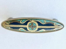 Ceramic Pull Kitchen Cabinet Dresser Hardware Cloisonne Dynasty Teal
