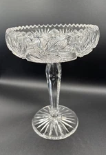 Compote - Vintage Cut Crystal 8.5" Tall  6" Diameter Dish