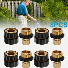 Garden Hose 3/4'' Quick Connect Water Hose Fit Brass Female Male Connector Set