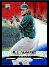 2015 Panini Prizm R.J. Alvarez Rookie Red White and Blue Mojo Prizm #199