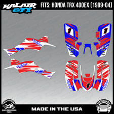 Graphics Kit for ATV Honda TRX 400EX (1999-2004) Blazing Series - BLUE-SHIFT
