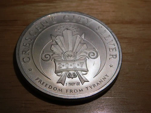 2017 Bankers Justice Crescent City 1 Oz .999 Fine Silver Art Round