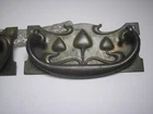 Pair Coppered Vintage Art Nouveau Drawer Handles.