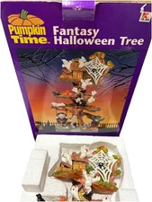Pumpkin Time Fantasy Halloween Tree Ghosts Pumpkins Witch Skeleton New In Box