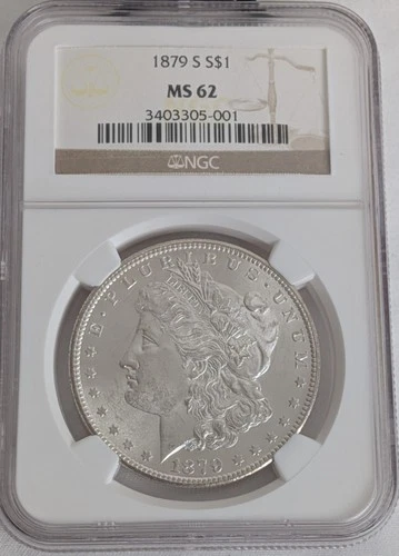 1879-S Morgan Dollar NGC MS62 $1 San Francisco Mint Silver Dollar