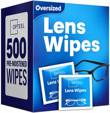 Lens Wipes for Eyeglasses - Pre-Moistened Eyeglass Lens Cleaning Wipes - 500 Len