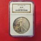 1991 American Silver Eagle NGC MS69 1 oz .999 Silver Coin 3249666-131