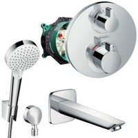 Hansgrohe Unterputz Wannen Set, Ecostat S Thermostat, Logis Wanneneinlauf Bad