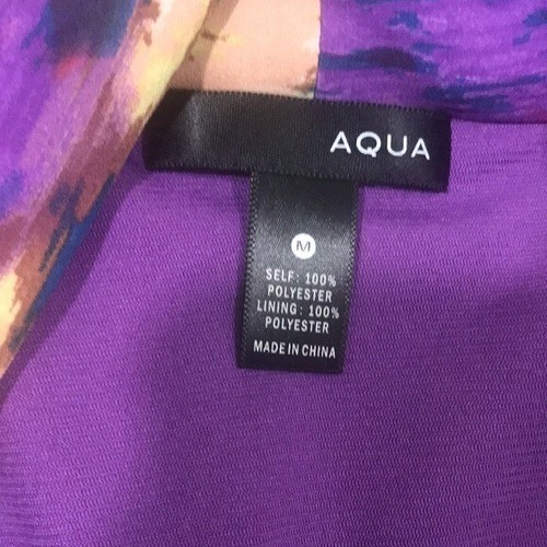 AQUA Deep V-neck Sleeveless Purple Print Dress - Picture 6 of 10