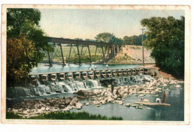 c1910 PC: Dam on the Huron River- Ann Arbor, Michigan | eBay