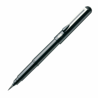Pentel Fude Brush Japanese Calligraphy Pen with 2 cartridge Black Made in JAPAN