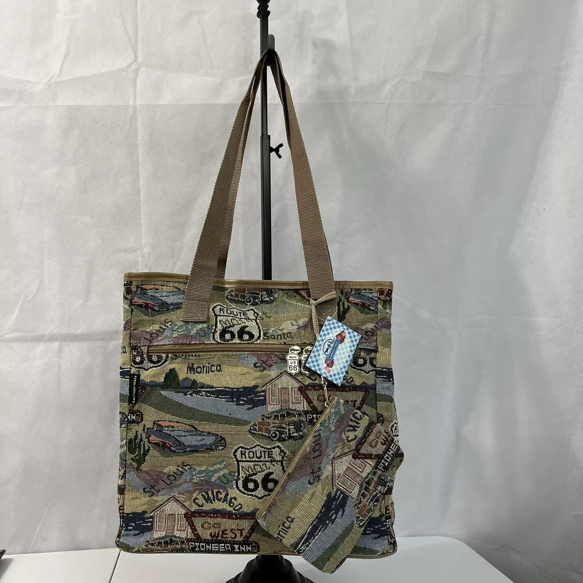 Karriage-Mate Route 66 Tapestry Bag And Wristlet | eBay