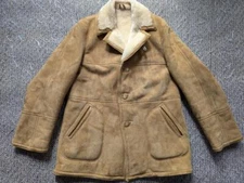 vintage SHEARLING sheepskin leather NORDSTROM brown 44 western rancher L