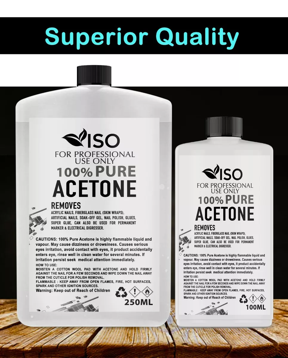 100% Pure Acetone Superior Quality Nail Polish Remover UV/LED GEL Soak Off  UK