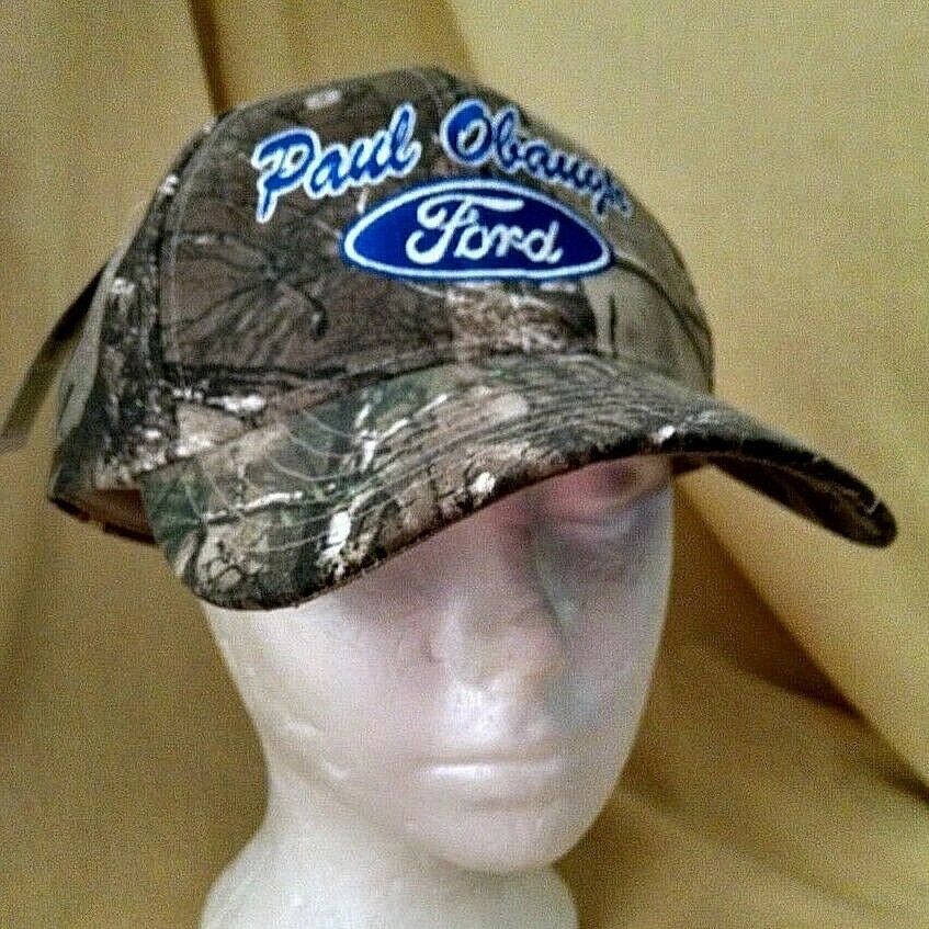PAUL OBAUGH FORD HAT NEW REALTREE XTRA CAMO FLEX STRAP ADJ CLOTH STRAP BUCKLE.