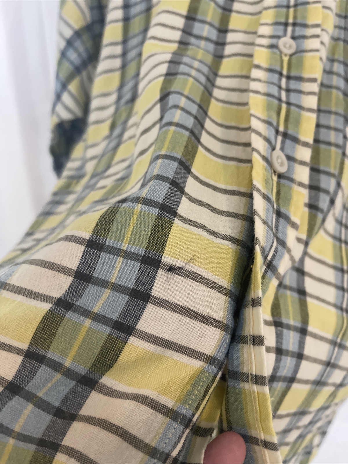 Men’s Pendleton Cotton Button-Down Yellow Blue Pl… - image 4