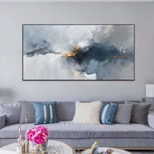 Gray  Wall Art Paintings Hand Painted Abstract Oil Painting on Canvas