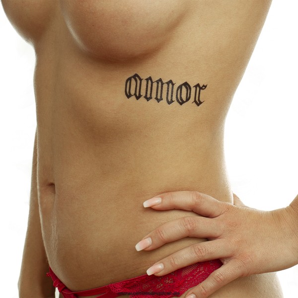 2 X Amor Tattoo - Schriftzug In Schwarz - Temporary Haut Tattoo (2)-image