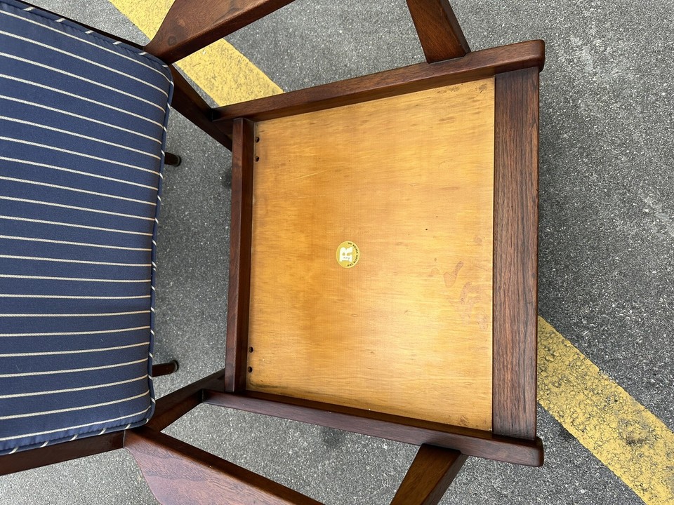 Vintage Jens Risom MidCentury 50’s Solid Walnut Lounge Chairs Ottoman