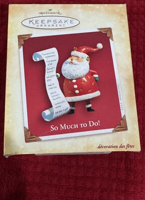 Hallmark Keepsake Christmas Ornament So Much To Do 2004 Santa List see condition