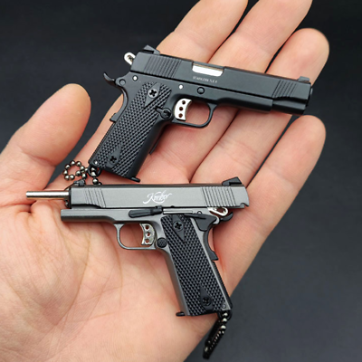 Metal Gun Keychain,Mini 1911 Keychain 1:3 Scale Pistol Keychain