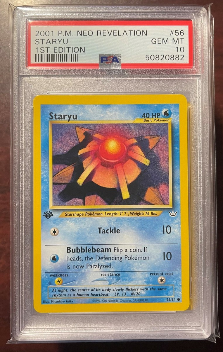 2001 Pokemon Neo Revelation 1st Edition Staryu #56 PSA 10 GEM MINT
